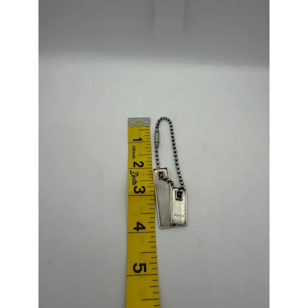 Gucci Sterling Silver Double Dog Tag Keychain Made in Italy Box Dustbag - Picture 6 of 6